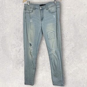 Tinsel Denim Couture Light Jeans Size 29‎ Distressed Stretch Boyfriend High Rise